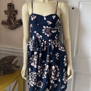 𝅺BAND of Gypsies Nordstrom Sweetheart Bustier Navy Floral Mini Dress L